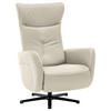 RELAXSESSEL in Leder Ecru  - Ecru/Schwarz, Design, Leder/Metall (76/112/83cm) - Beldomo Speed