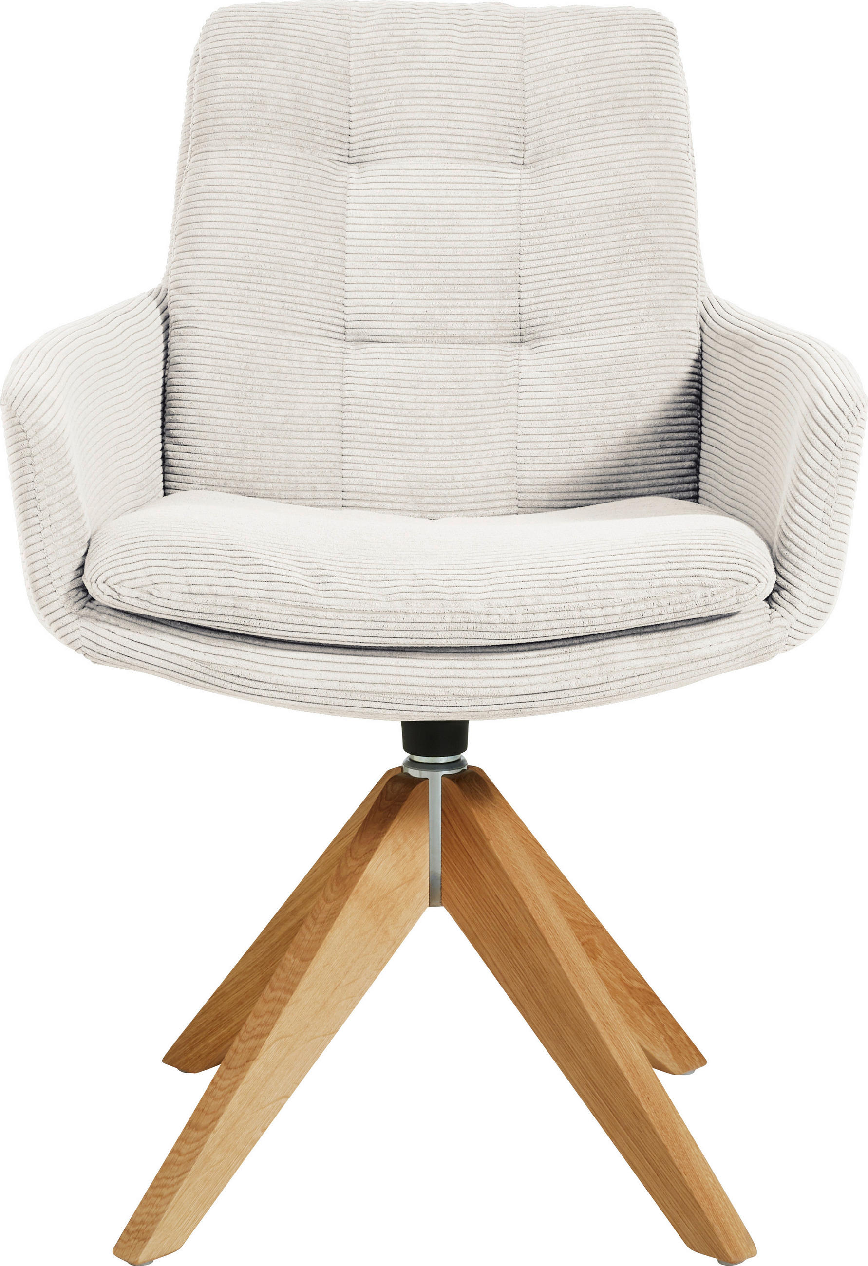 ARMLEHNSTUHL  in Cord  - Eichefarben/Weiß, Design, Holz/Textil (63/90/69cm) - Johann Jakob