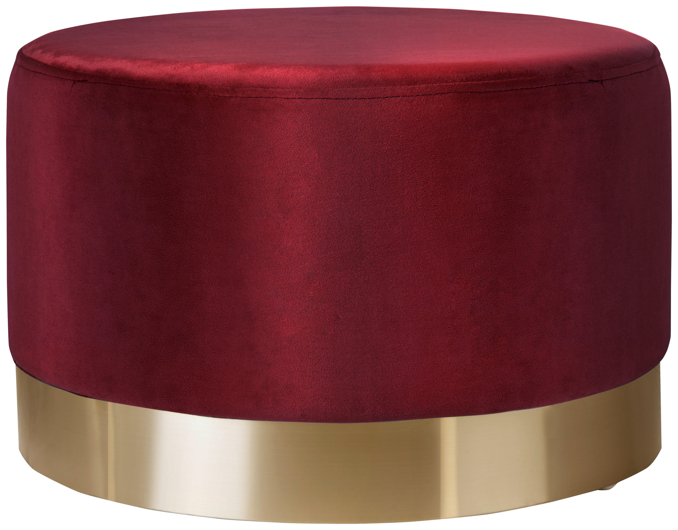 Taburet din metal, textil, auriu, bordo