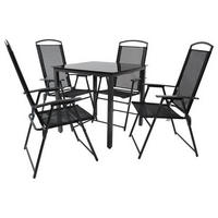 GARTENTISCHGRUPPE   - Anthrazit/Schwarz, Basics, Glas/Textil - Gardenson