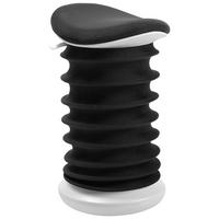 BÜROHOCKER Weiß, Schieferfarben  - Schieferfarben/Weiß, Design, Kunststoff/Textil (37,5/53-64/36cm) - Topstar