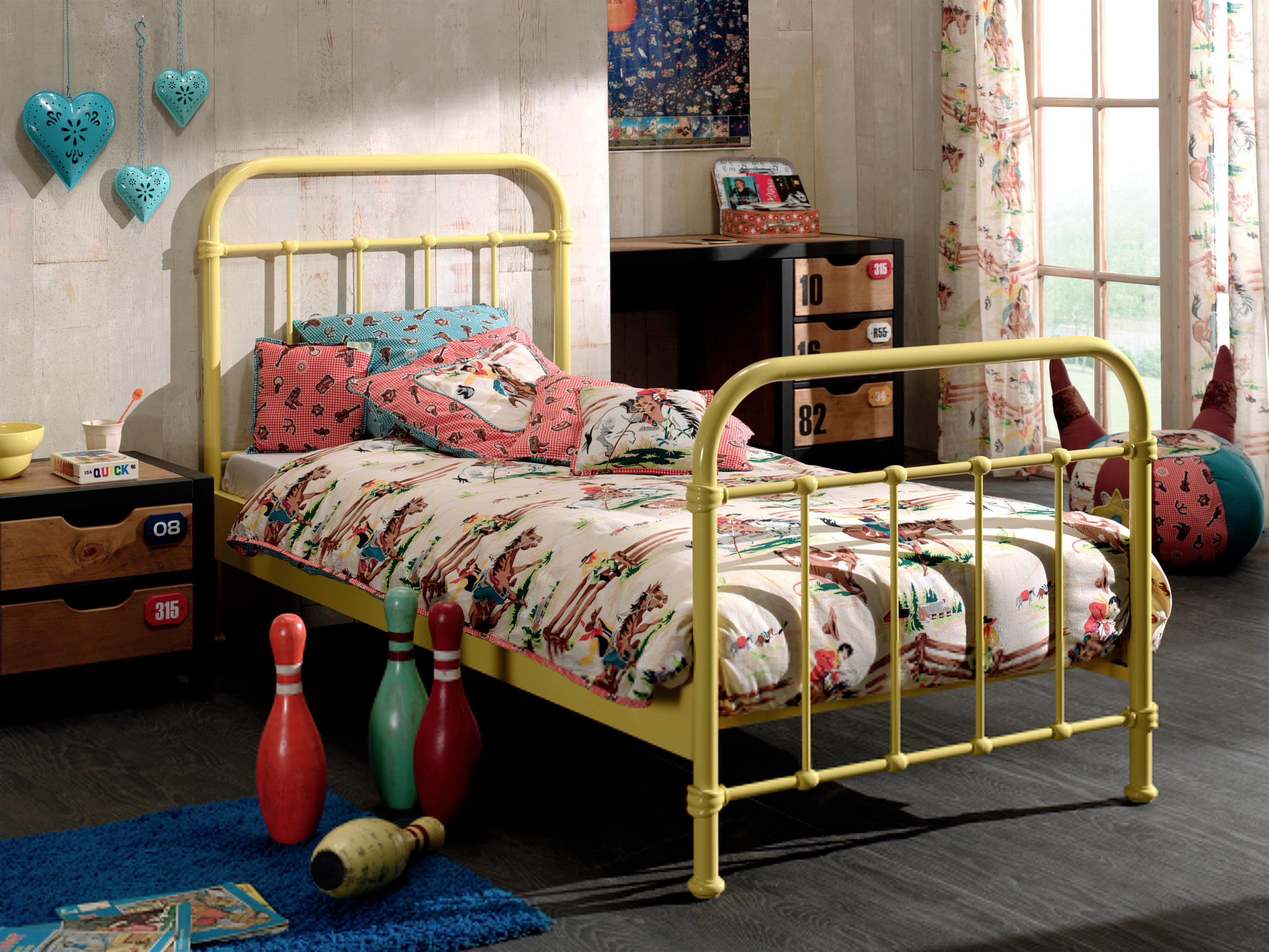 KINDER-/JUNIORBETT 90/200 cm  in Gelb  - Gelb, ROMANTIK / LANDHAUS, Holzwerkstoff/Metall (90/200cm) - MID.YOU