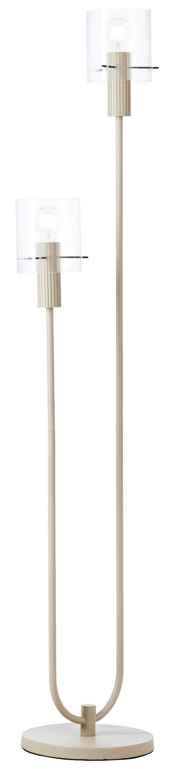 STEHLEUCHTE - Transparent/Beige, Konventionell, Glas/Metall (28/152cm) - Dieter Knoll