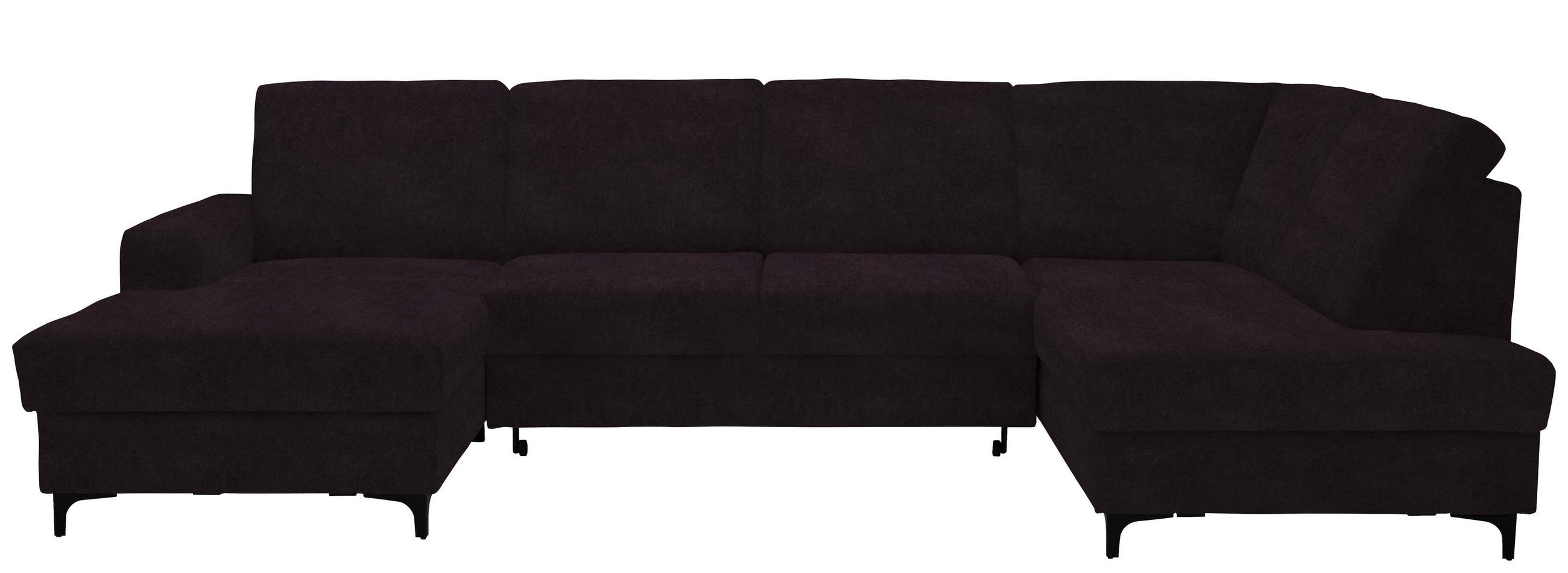WOHNLANDSCHAFT Aubergine Flachgewebe  - Aubergine/Schwarz, KONVENTIONELL, Textil/Metall (167/317/185cm) - Stylife