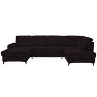 WOHNLANDSCHAFT Aubergine Flachgewebe  - Aubergine/Schwarz, KONVENTIONELL, Textil/Metall (167/317/185cm) - Stylife