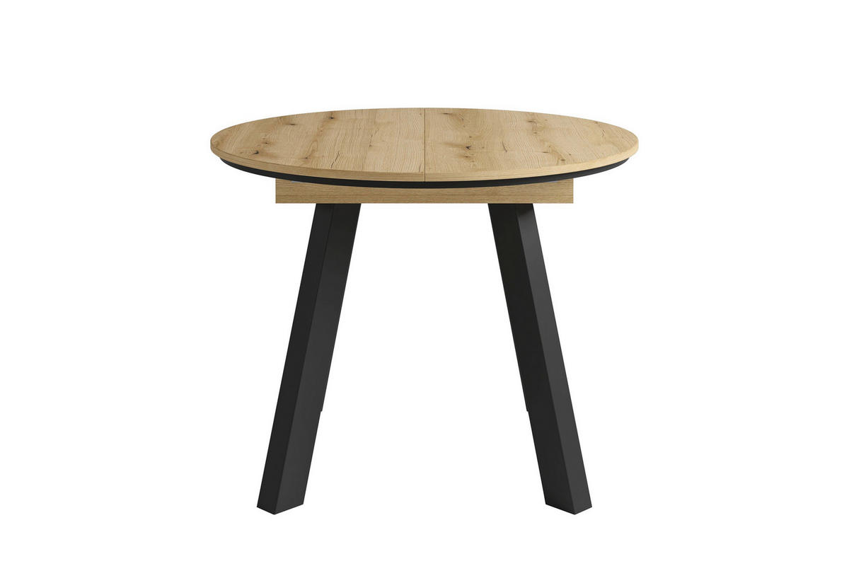 ESSTISCH 100/100/75,8 cm Nachbildung  Holzwerkstoff ausziehbar rund Eichefarben  - Eichefarben/Schwarz, MODERN, Holzwerkstoff (100/100/75,8cm) - MID.YOU