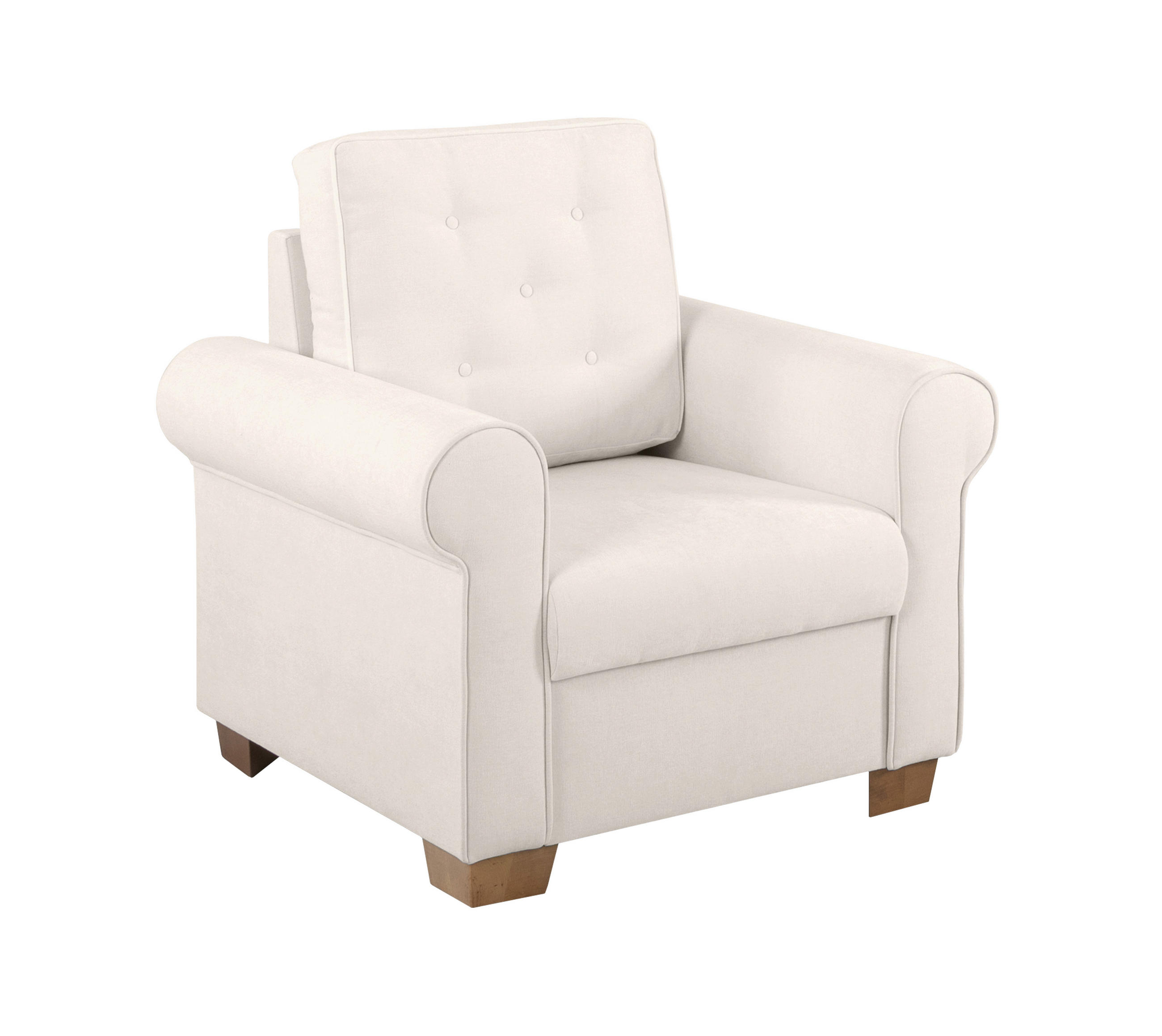 SESSEL in Creme  - Buchefarben/Creme, Design, Holz/Textil (93/89/82cm) - MID.YOU