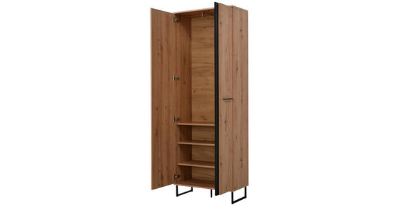 GARDEROBE 5-teilig  in 260/194,5/35 cm  - Schwarz/Eiche Artisan, Basics, Holzwerkstoff (260/194,5/35cm) - Carryhome