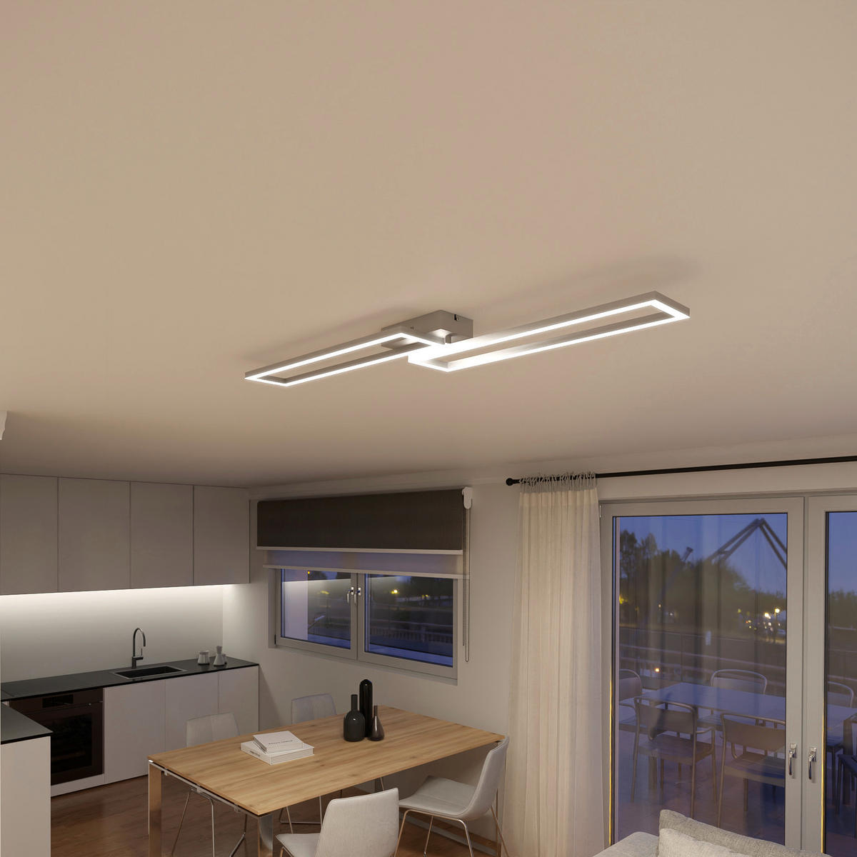 LED-DECKENLEUCHTE  24,4/7,8/110 cm   - Silberfarben, Design, Metall (24,4/7,8/110cm) - Tint