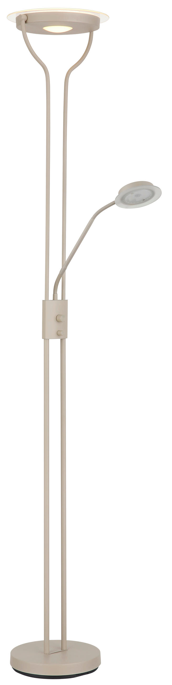LED-STEHLEUCHTE Briant 28/25,5/180 cm  - Sandfarben/Transparent, Design, Glas/Kunststoff (28/25,5/180cm) - Globo