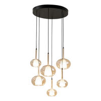 PENDELLEUCHTE Edolo 53/200 cm   - Bernsteinfarben, Design, Glas/Metall (53/200cm) - Fabas Luce
