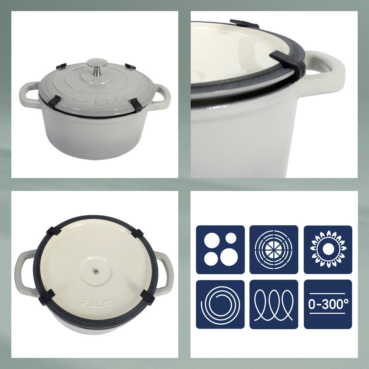 PEKAČ   3.8 l  Calido  - bež/crvena, Konvencionalno, metal (24/12cm) - Kela
