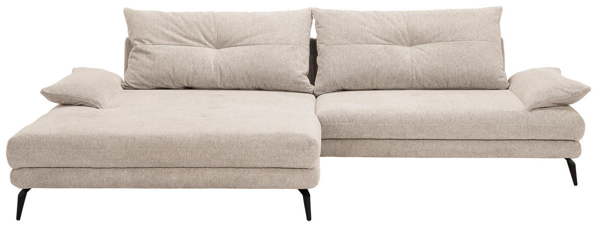 HÖRNSOFFA i flatväv cremefärgad  - svart/cremefärgad, Design, metall/textil (176/294cm) - MID.YOU
