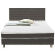 BOXSPRINGBETT 140/200 cm  in Dunkelgrau  - Dunkelgrau, Design, Textil/Metall (140/200cm) - Carryhome