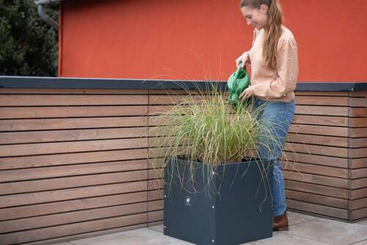 PFLANZENTOPF 50/50/50 cm Anthrazit  - Anthrazit, Basics, Metall (50/50/50cm)
