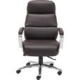CHEFSESSEL Lederlook, Netz Braun  - Braun, KONVENTIONELL, Textil/Metall (75/107-117/75cm) - Cantus