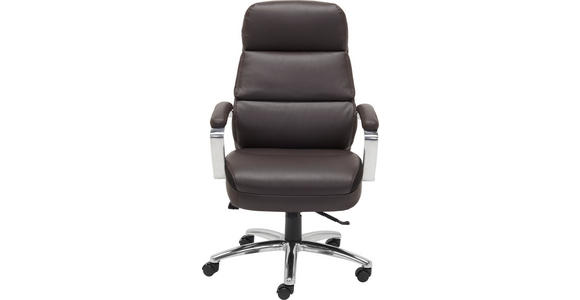 CHEFSESSEL Lederlook, Netz Braun - Braun, KONVENTIONELL, Textil/Metall (75/107-117/75cm) - Cantus