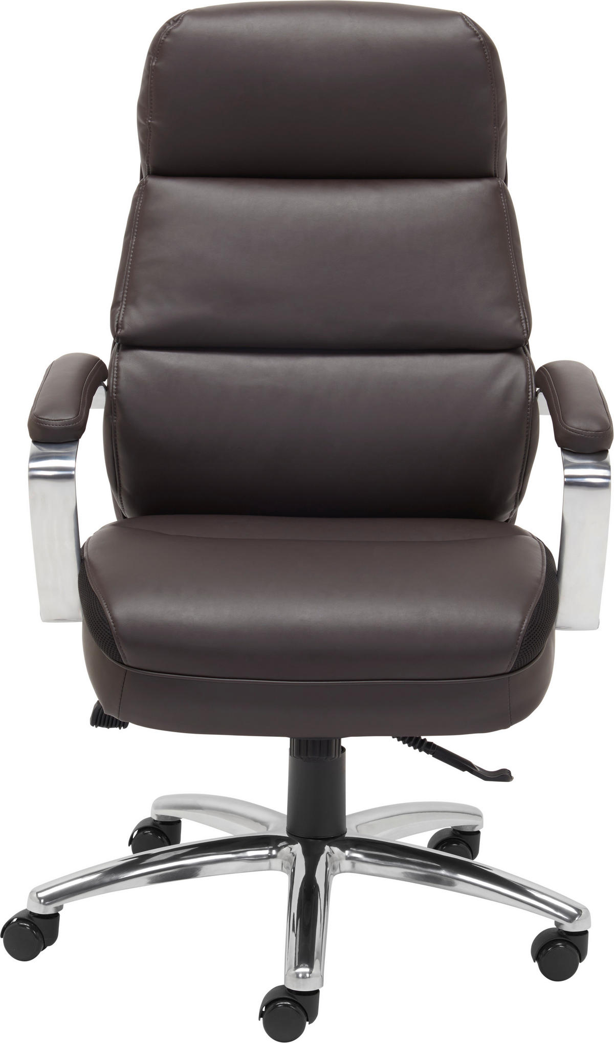 CHEFSESSEL Lederlook, Netz Braun  - Braun, KONVENTIONELL, Textil/Metall (75/107-117/75cm) - Cantus