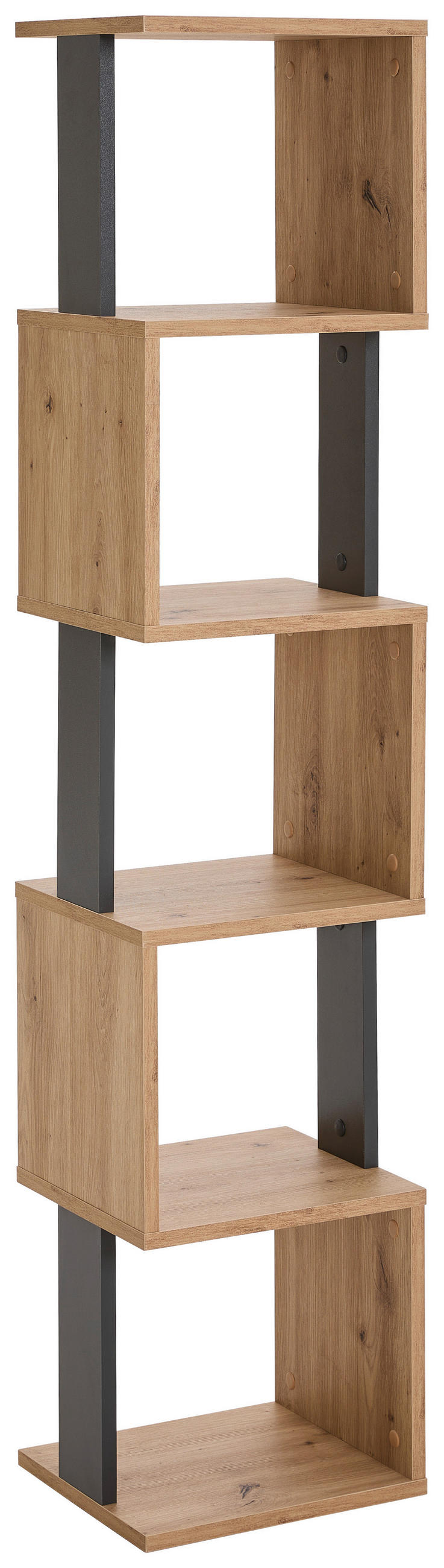 Etajeră, 35/161/30 cm, antracit, stejar Artisan,