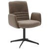 ARMLEHNSTUHL  Lederauswahl, Stoffauswahl, inklusive Armlehnen, Sitzfläche 180° drehbar Flachgewebe Echtleder  - Schlammfarben/Graubraun, Design, Leder/Textil (64/93/69cm) - Dieter Knoll