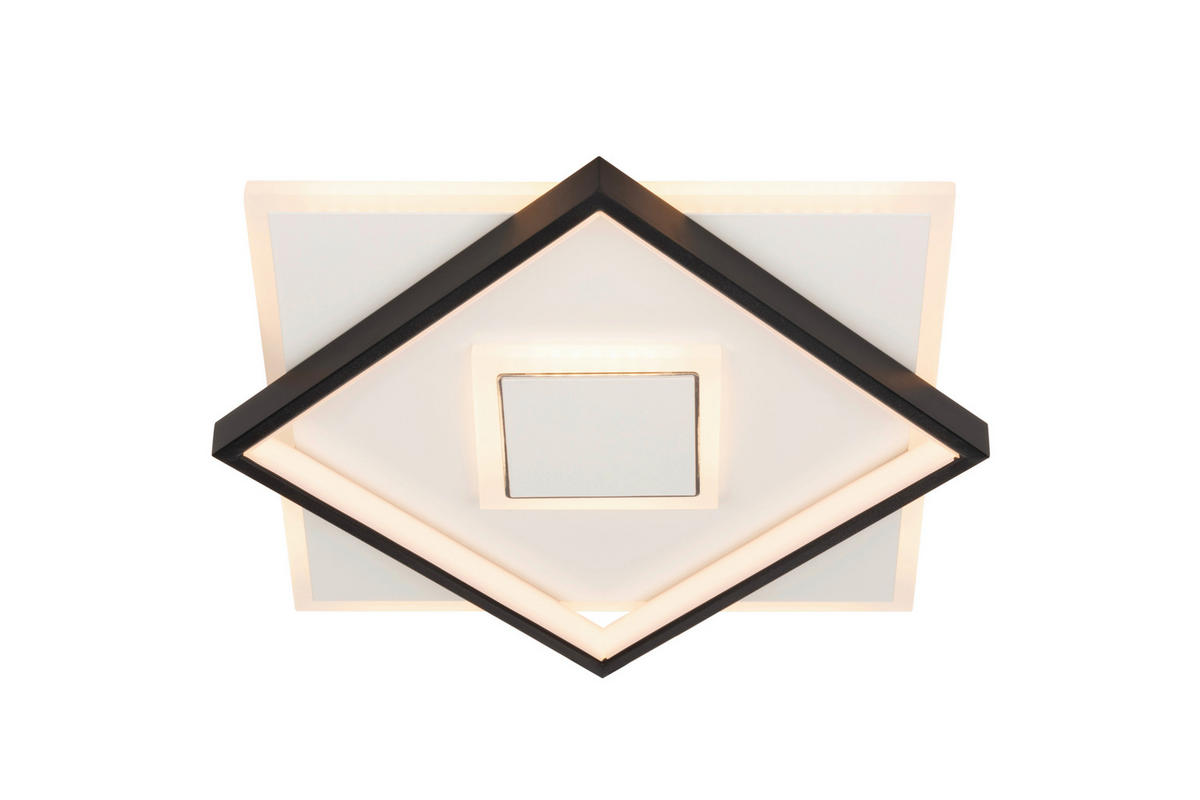 LED-DECKENLEUCHTE 35 W    35/35/6 cm  - Weiss/Schwarz, Lifestyle, Kunststoff/Metall (35/35/6cm) - Novel