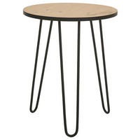 BEISTELLTISCH 40/40/50 cm Eiche furniert Eichefarben rund  - Eichefarben/Schwarz, Design, Holz/Holzwerkstoff (40/40/50cm) - Landscape