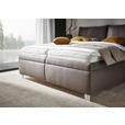 POLSTERBETT Matratze, Lattenrost, Bettkasten 180/200 cm  in Grau  - Chromfarben/Birkefarben, KONVENTIONELL, Holz/Textil (180/200cm) - Dieter Knoll