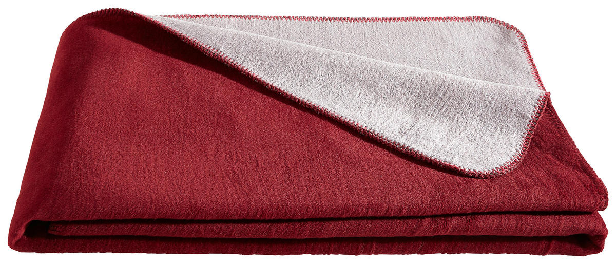 DEKA 150/200 cm  DE VELA  - srebrne boje/crvena, Basics, tekstil (150/200cm) - Novel
