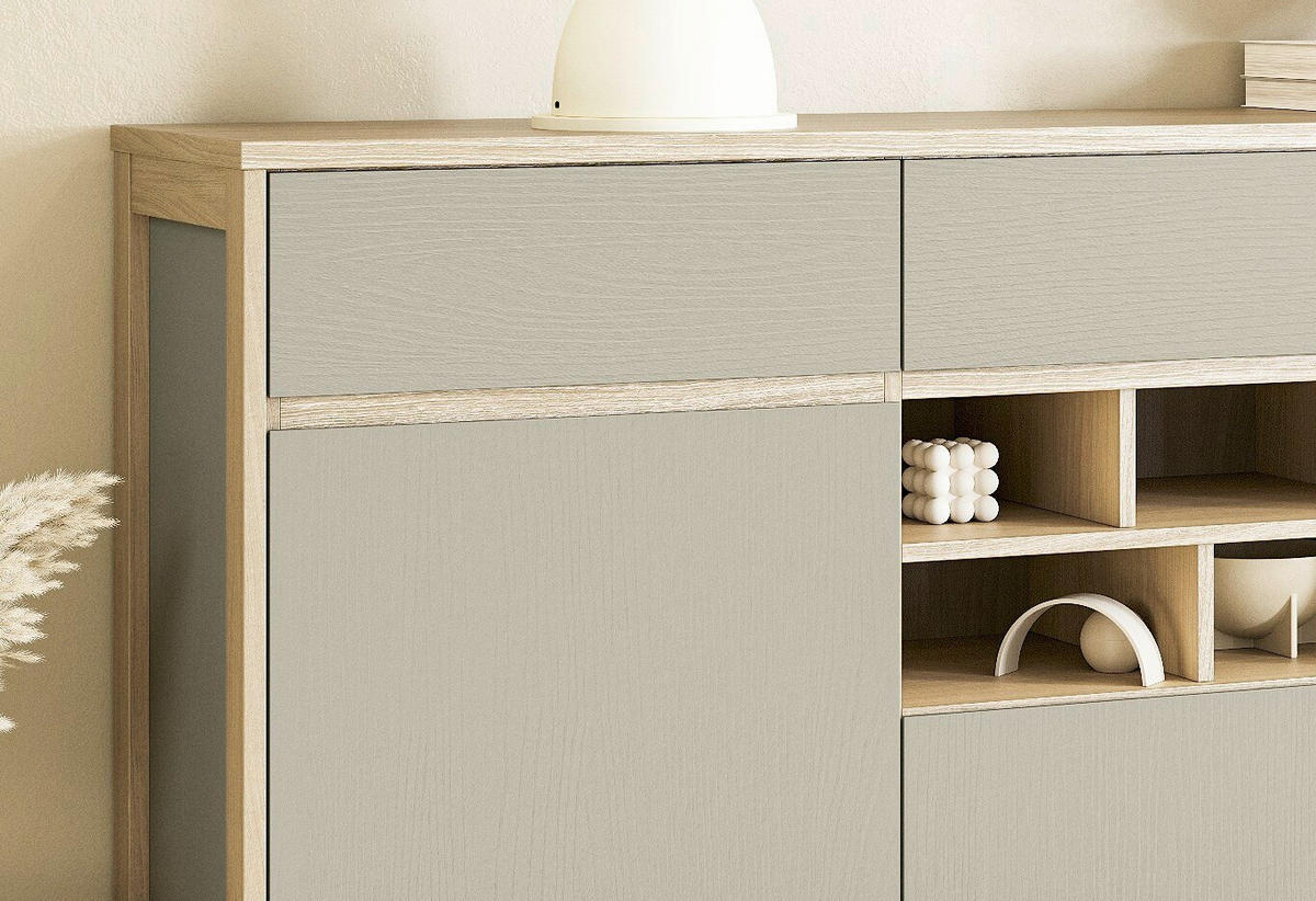 SIDEBOARD  164/85/39 cm 3 Schublade(n)  - Eukalyptusholzfarben/Eichefarben, Design, Holzwerkstoff (164/85/39cm) - MID.YOU