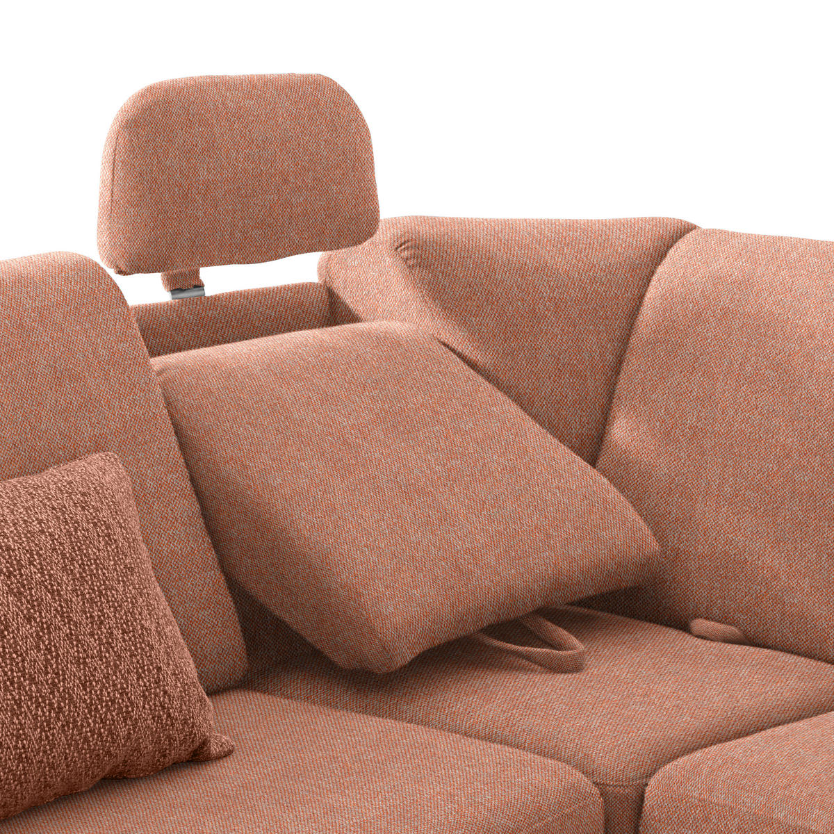 WOHNLANDSCHAFT in Chenille Orange  - Alufarben/Orange, KONVENTIONELL, Kunststoff/Textil (236/322/158cm) - Sedda