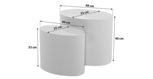 COUCHTISCHSET - Weiß, Design, Holzwerkstoff (40/40cm) - Carryhome