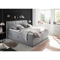 BOXSPRINGBETT 180/200 cm  in Grau  - Schwarz/Grau, Basics, Kunststoff/Textil (180/200cm) - MID.YOU