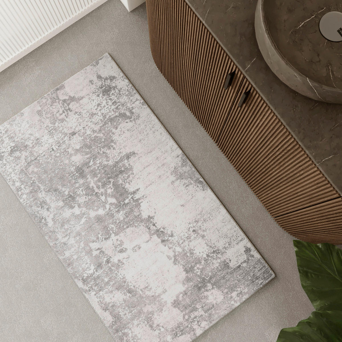 BADTEPPICH Grau, Greige 60/100 cm  - Greige/Grau, Basics, Kunststoff/Textil (60/100cm) - WECON HOME