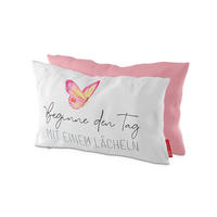 ZIERKISSEN Lovely Greetings  - Schwarz/Rosa, Basics, Textil (25/13/40cm)