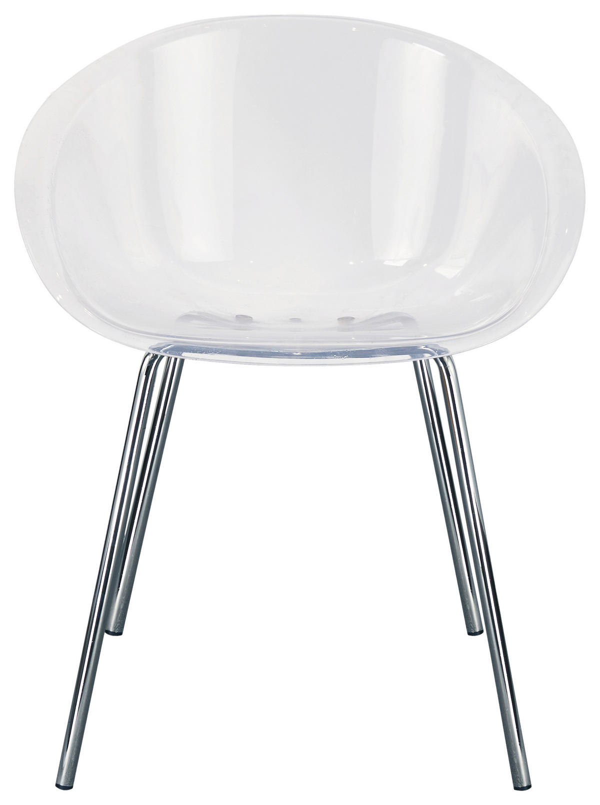 ARMLEHNSTUHL  inklusive Armlehnen   - Chromfarben/Transparent, Design, Kunststoff/Metall (60/79/55cm) - Stylife