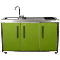 OUTDOORKÜCHE  - Edelstahlfarben/Grün, Basics, Metall (157/98/62cm)