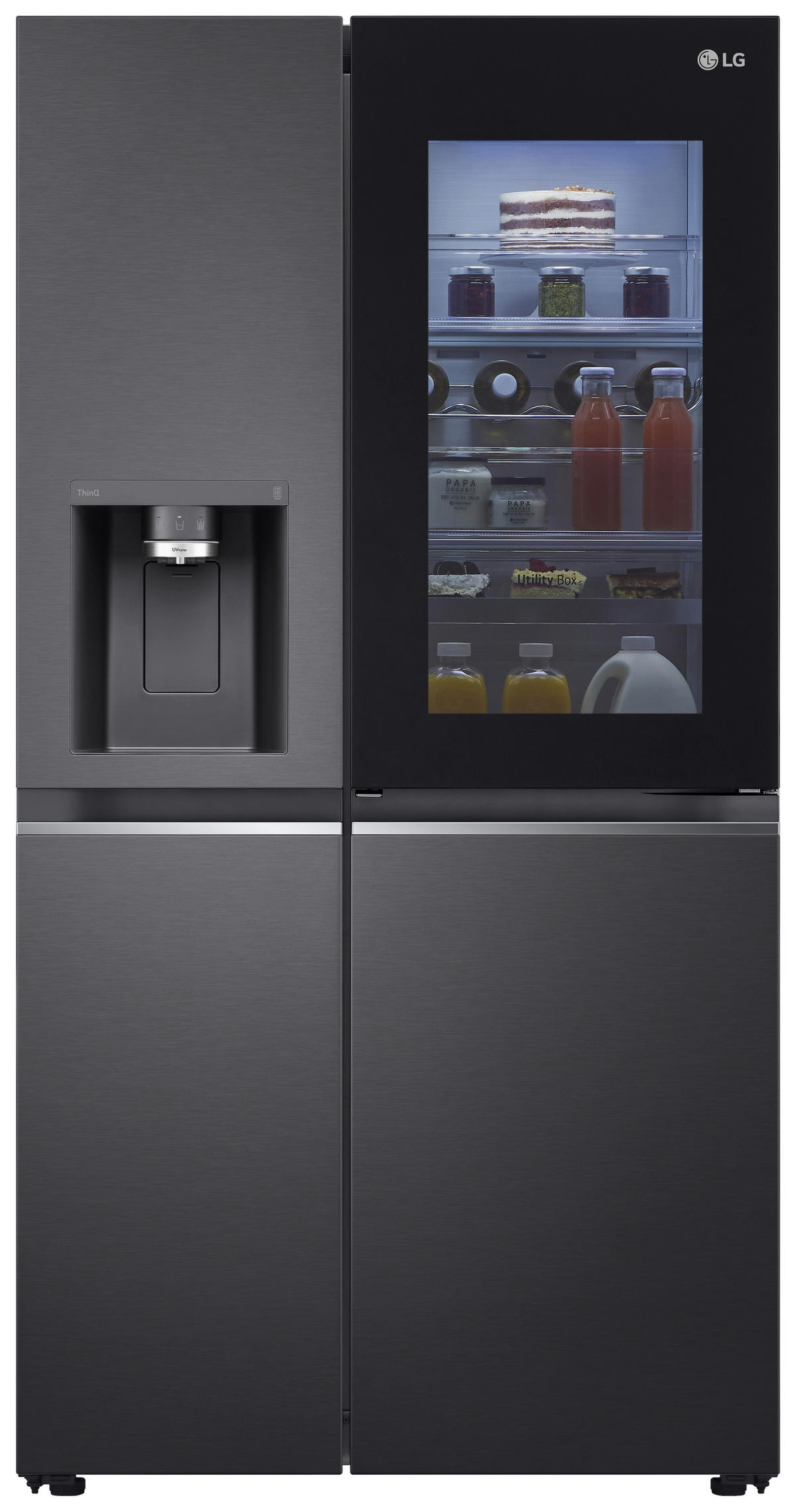 SIDE-BY-SIDE 91,3/179/73,5 cm GSXV90MCDE  - Schwarz, Basics, Glas/Kunststoff (91,3/179/73,5cm) - LG