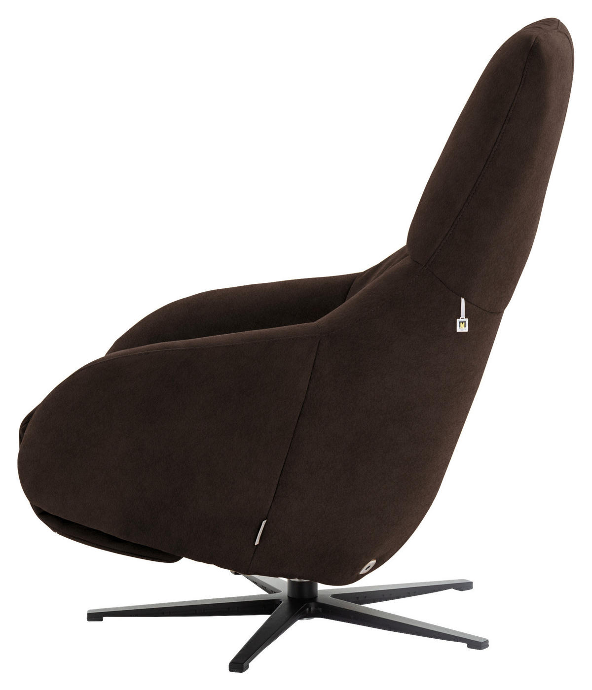 RELAXSESSEL in Textil Dunkelbraun  - Dunkelbraun/Schwarz, Design, Textil/Metall (77/108/95cm) - Chilliano