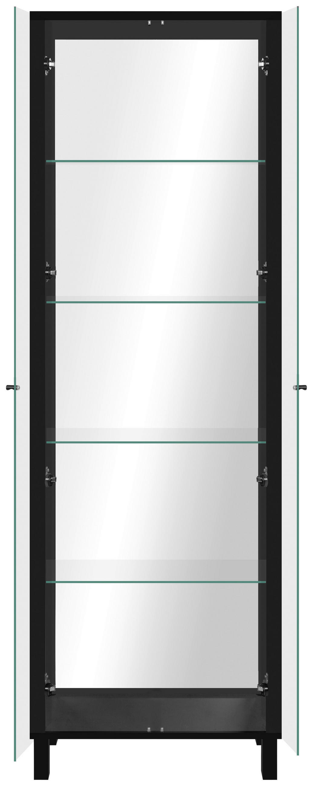 VITRINE in Schwarz  - Schwarz, KONVENTIONELL, Glas/Holzwerkstoff (62/189/33cm) - Carryhome
