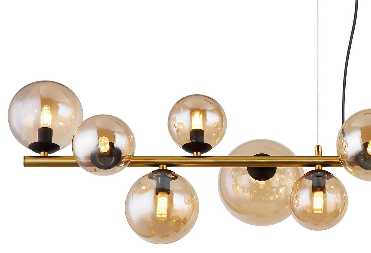 VISEČA LED-SVETILKA   //3000 K/230 V/ - črna/prosojno, Design, kovina/umetna masa (120/34,5/120cm) - Globo