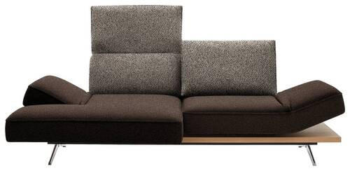 ECKSOFA in Flachgewebe Braun  132/240 cm  - Chromfarben/Braun, Design, Holz/Textil (132/240cm) - Koinor