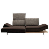 ECKSOFA in Flachgewebe Braun  132/240 cm  - Chromfarben/Braun, Design, Holz/Textil (132/240cm) - Koinor