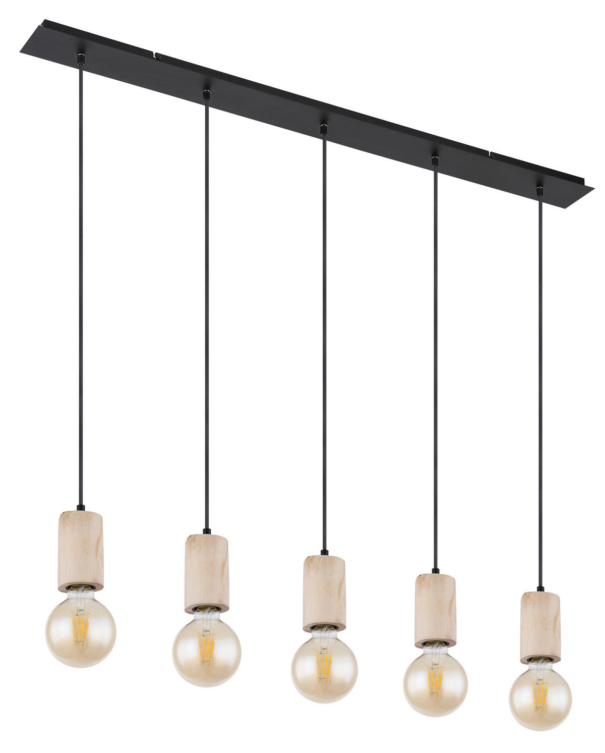 SVJETILJKA VISEĆA    115/10/120 cm    JOSEBA  - prirodne boje/crna, Natur, drvo/metal (115/10/120cm)
