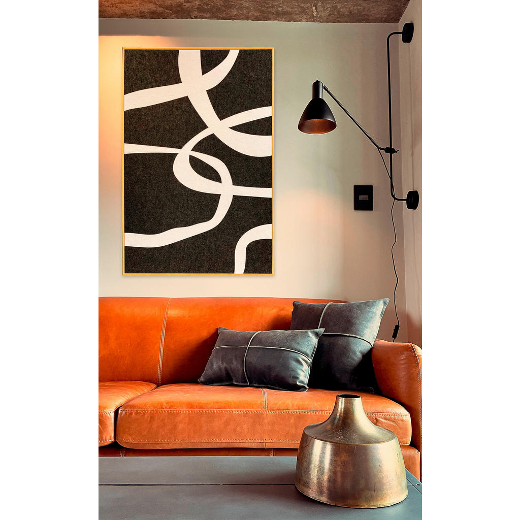 Thumbnail - Xxxl Bild Feltro Acustico, Grau, Weiß, Kunststoff, Textil, rechteckig, 80x120x10 cm, einfache und schnelle Anbringung, B...