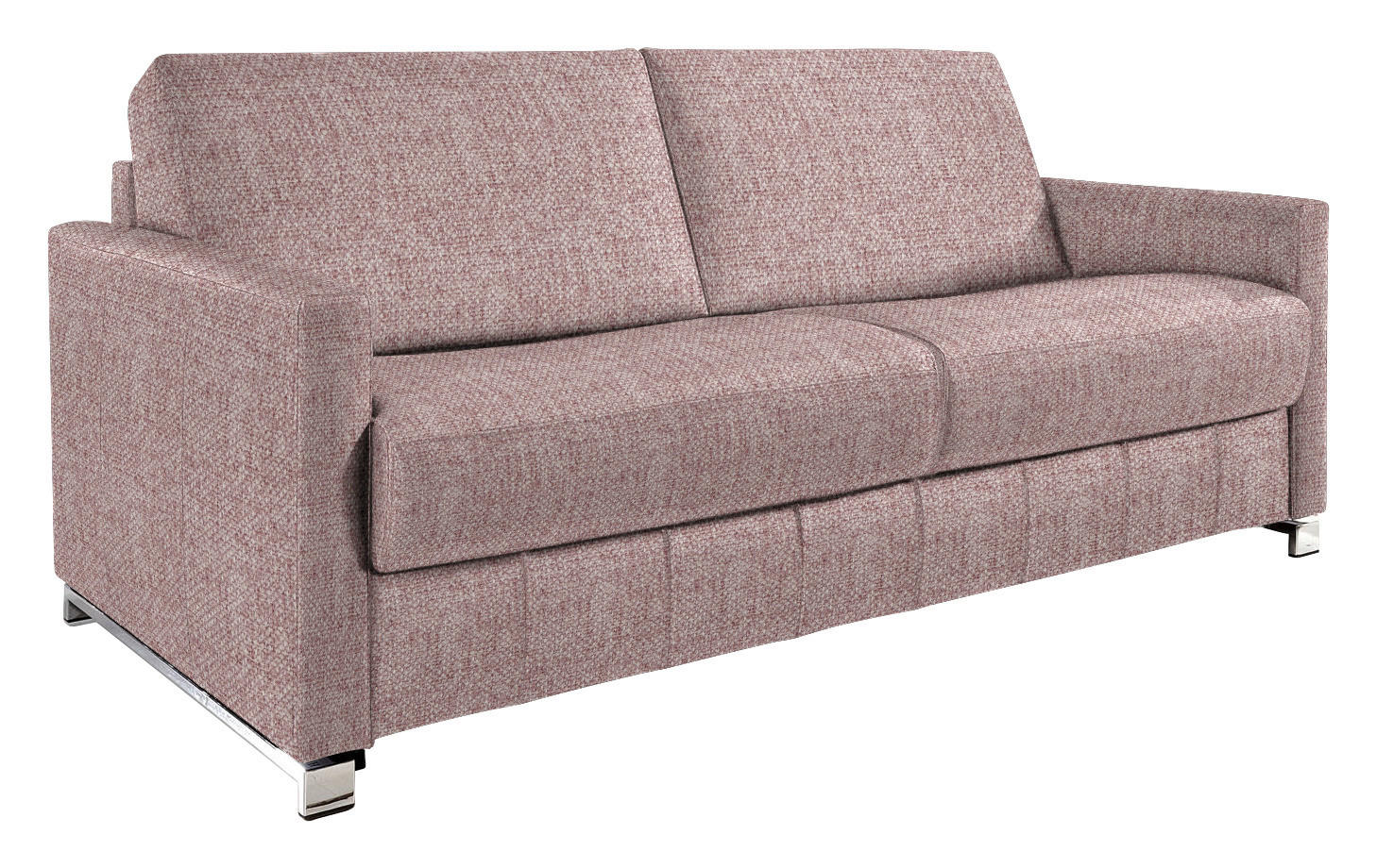 SCHLAFSOFA in Flachgewebe Rosa  - Chromfarben/Rosa, Design, Textil/Metall (185/84/100cm) - Bali