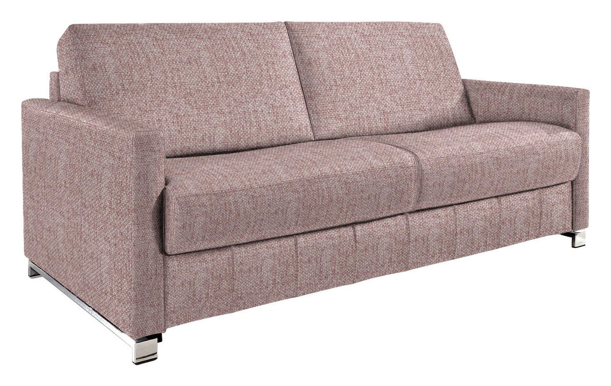 SCHLAFSOFA in Flachgewebe Rosa  - Chromfarben/Rosa, Design, Textil/Metall (185/84/100cm) - Bali