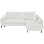ECKSOFA Weiß Chenille  - Schwarz/Weiß, KONVENTIONELL, Textil/Metall (240/185cm) - Carryhome
