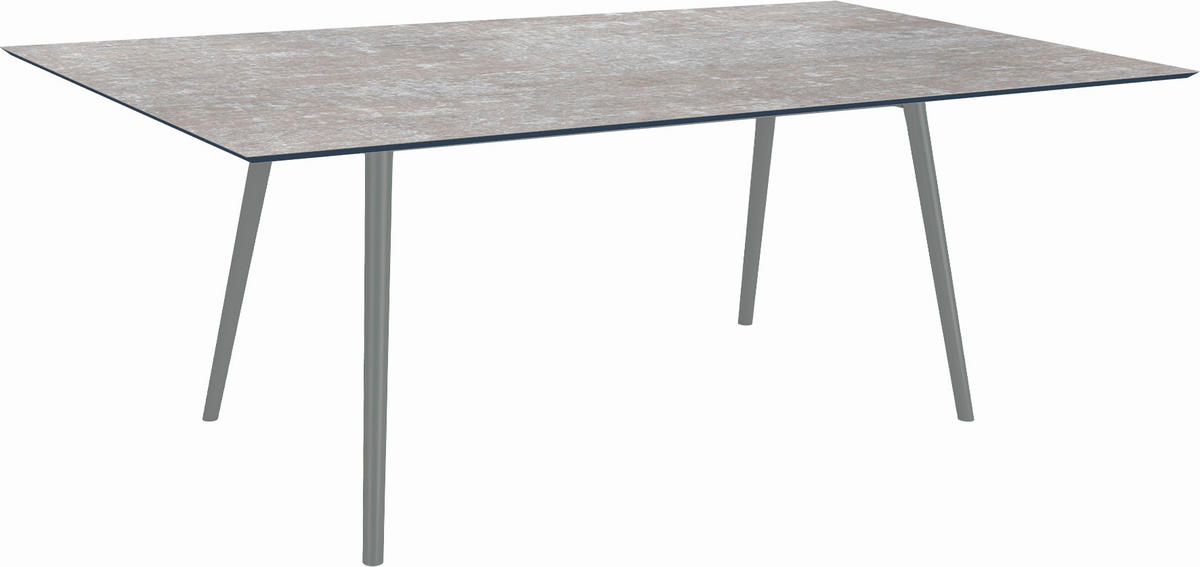 GARTENTISCH Kunststoff Grau rechteckig  - Anthrazit/Grau, MODERN, Kunststoff/Metall (180/100/75cm) - Stern