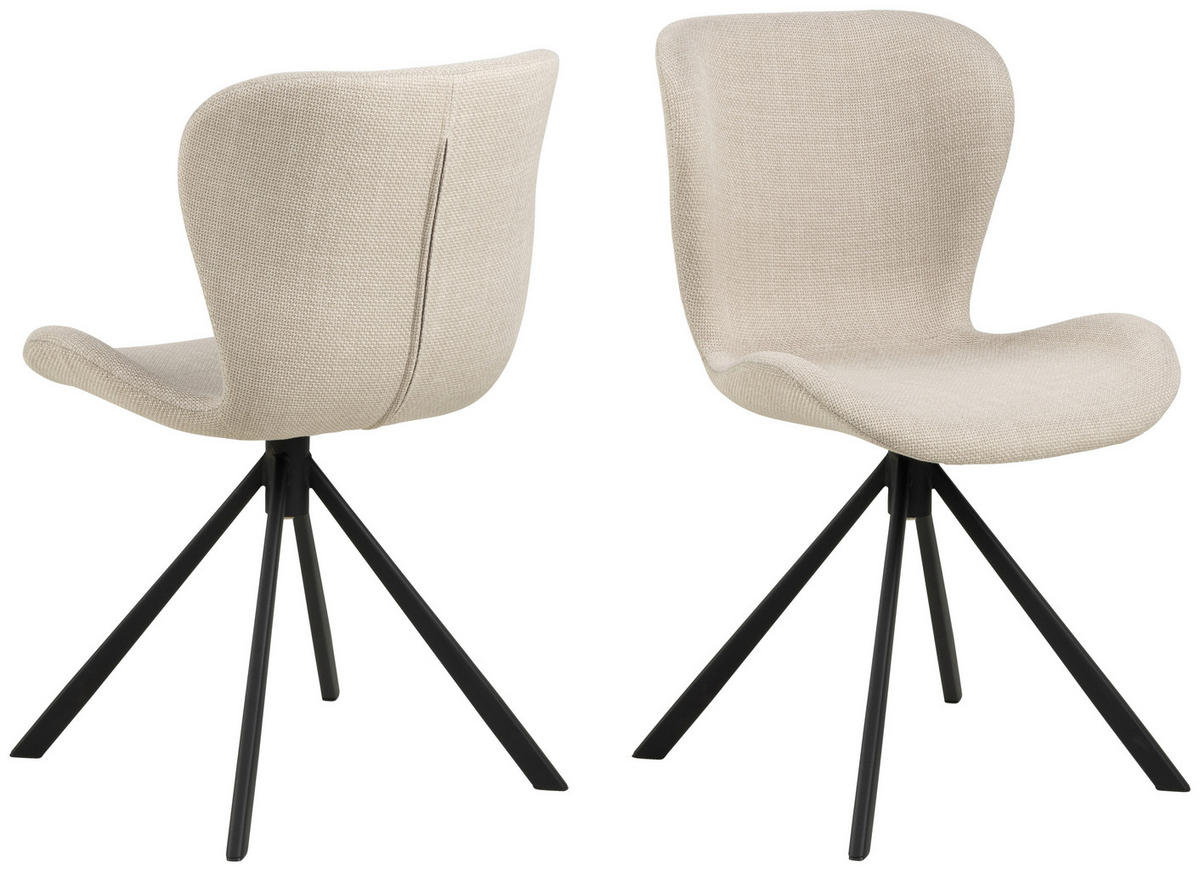 ŽIDLE, béžová - černá/béžová, Design, kov/textil (46,5/81/53cm) - MID.YOU
