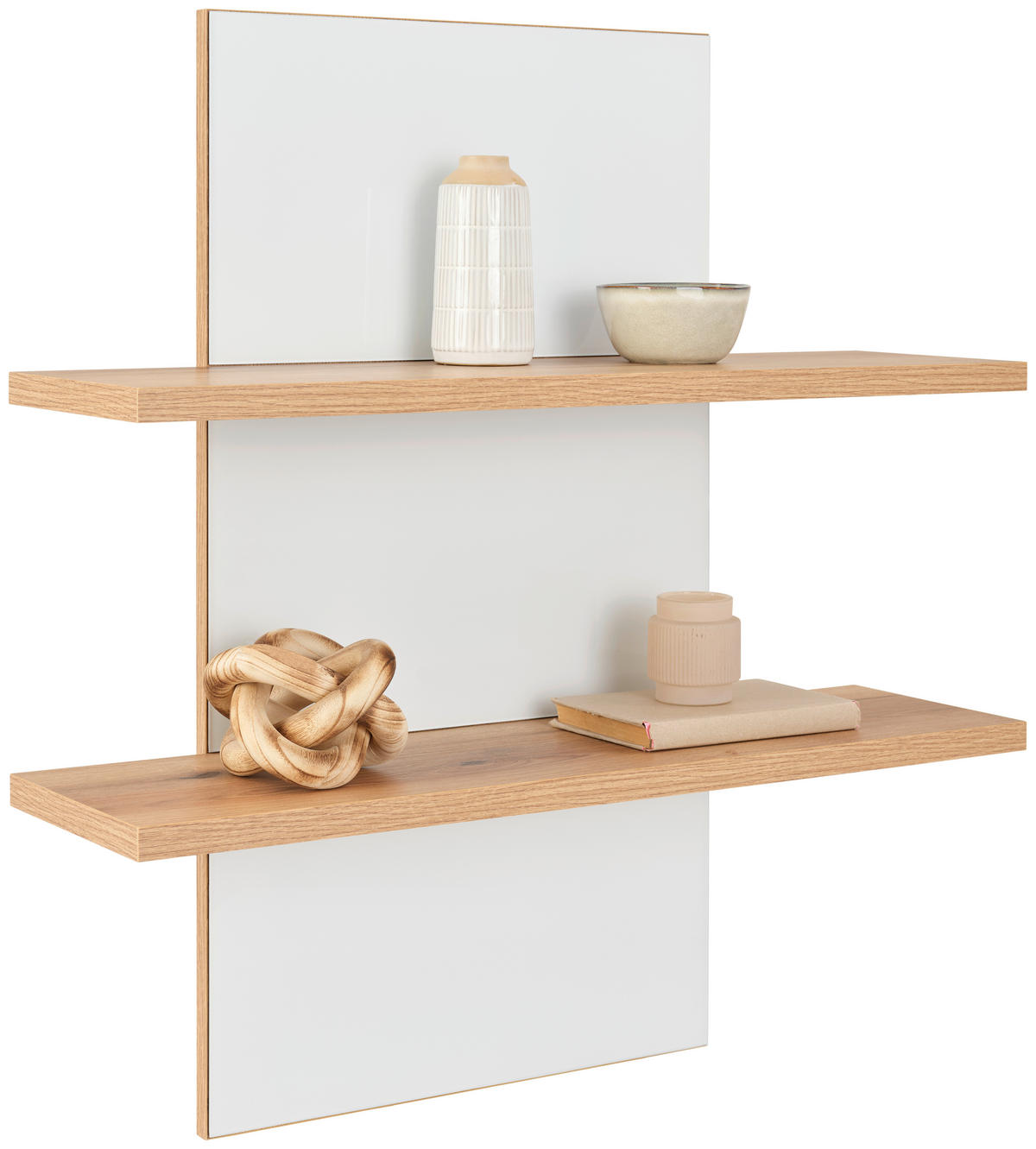 Wandboard Austin 75 cm - barve hrasta/bela, Trend, steklo/leseni material (75/81/22cm)